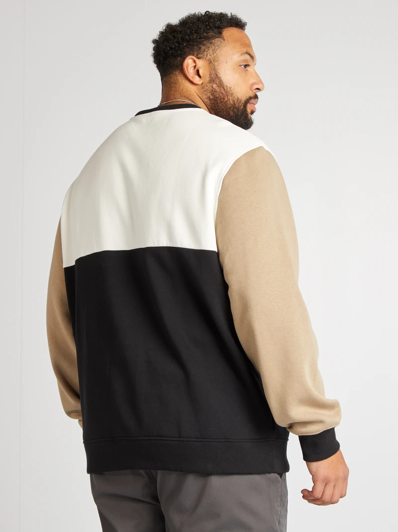 block-color effects fleece sweatshirt